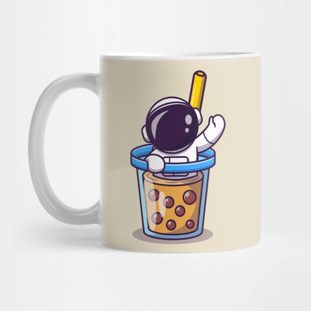 Cute Astronaut In Boba Milk Tea Cup by Catalyst Labs